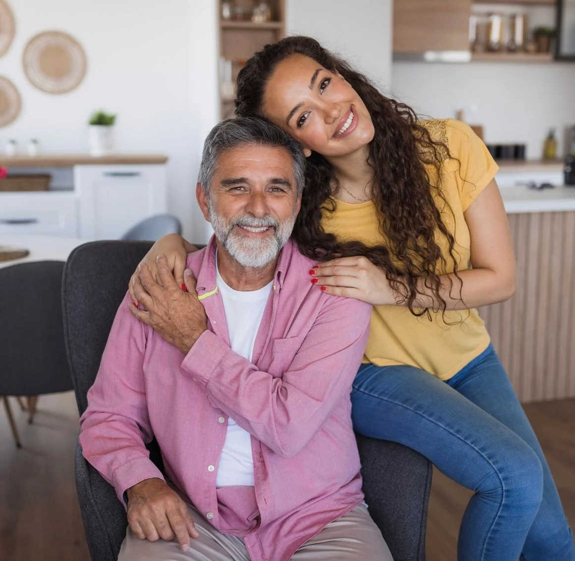 senior man and a caregiver